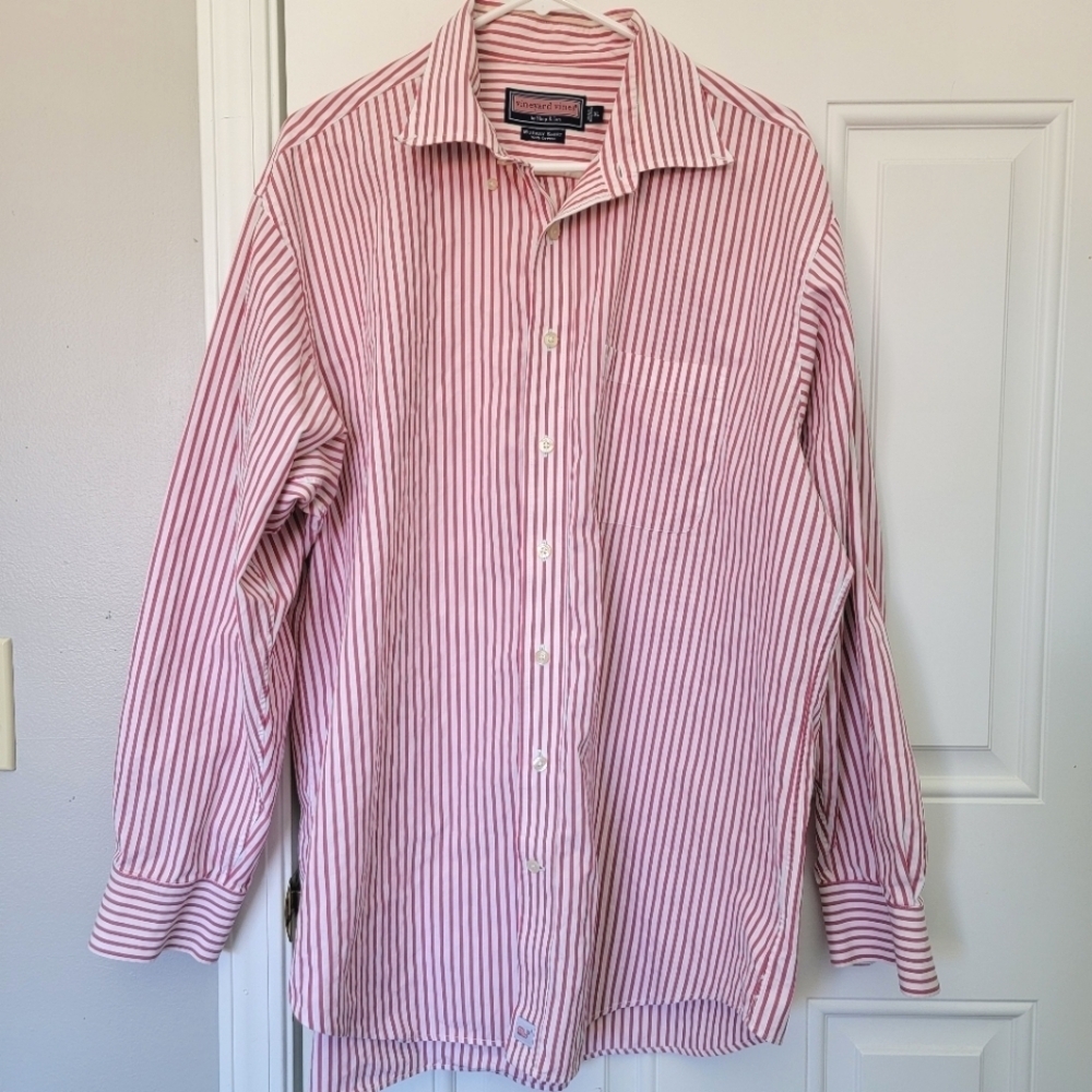 Vineyard Vines By Shep & Ian Murray Shirt Pink White Striped Button Down Size XL